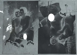 ORIGINAL NEGATIF PHOTO SUR PLAQUE DE VERRE MODELES NUS 10 x 15 CM 1900 EROTIQUE - Picture 1 of 2
