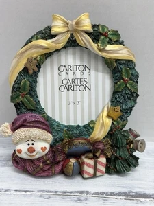 Carlton Karten Weihnachten 4x6 Bilderrahmen Amerikanische Grüße Freunde Schneemänner - Bild 1 von 7