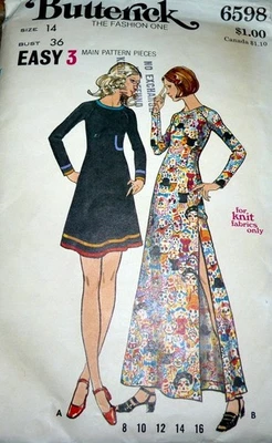 *LOVELY VTG 1970s DRESS BUTTERICK Sewing Pattern 14/36 - Image 1 of 2