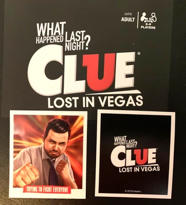 Clue   LOST IN VEGAS   Trying To Fight Everyone   Action Card    HASBRO   2018 - Image 1 of 3