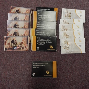 Lot of 15 2010-'11-'14 US Mint Presidential $1 Coin Proof Sets W Bonus 2012 Set - Picture 1 of 2