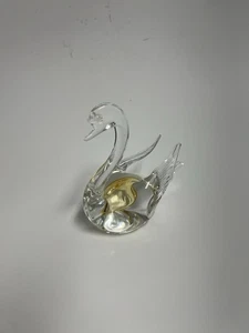 SCHWAN MURANO STIL MUNDGEBLASENE KLARE KUNST GLAS FIGUR BRIEFBESCHWERER - Bild 1 von 11