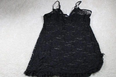 Camisón Secret Treasures para mujer mediano negro encaje transparente quimise lencería lazo Foto 1 de 4