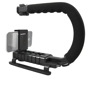 DSLR Camera C/U Shape Bracket Handle Grip Handheld Stabilizer With Phone Mount - Picture 1 of 7