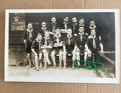 Boy Scouts Group Photo Unposted RPPC 1920/30’s? - Image 1 of 3