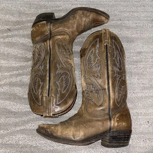 Vintage Boulet Canada braun Leder bestickt Herren Cowboy Western Stiefel Größe 9 - Bild 1 von 10