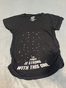 CrazyDog Damen T-Shirt Größe L Umstandsmode The Force Is Strong With This One schwarz - Bild 1 von 8