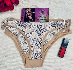HERS BY HERMAN 2-Pack Womens Bikini Panties Size M - Nude Print & Solid Nude - Picture 1 of 2
