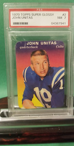 1970 JOHNNY JOHN UNITAS Super Glossy Football PSA Graded Card GREAT HOLIDAY GIFT