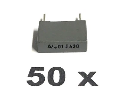 ARCOTRONICS, KEMET 10nF, 0,01uF, 630V-, 220V~,5%, RM10, Folie Kondensator, R60PF2100DQ6AJ, 50 Stück