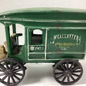 Vintage McCallaster 1907 General Mercantile Cast Iron Delivery Truck Ohio Green - Picture 1 of 6
