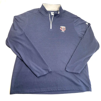 Minnesota Twins Shirt Mens XXL UNDER ARMOUR Pullover  1/4 Zip 2XL  XX-LARGE - Image 1 of 4