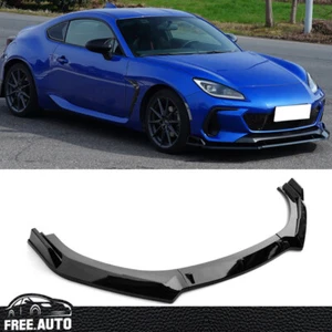 Front Bumper Lip Fits 22-25 Subaru BRZ ZD8 JDM 2 Style Gloss Black Spoiler 3PCS - Picture 1 of 8
