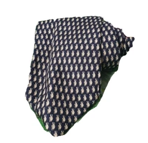 Brooks Brothers Basics Mens Necktie Blue Bird Print Silk 57 Long 4 Wide - Picture 1 of 5