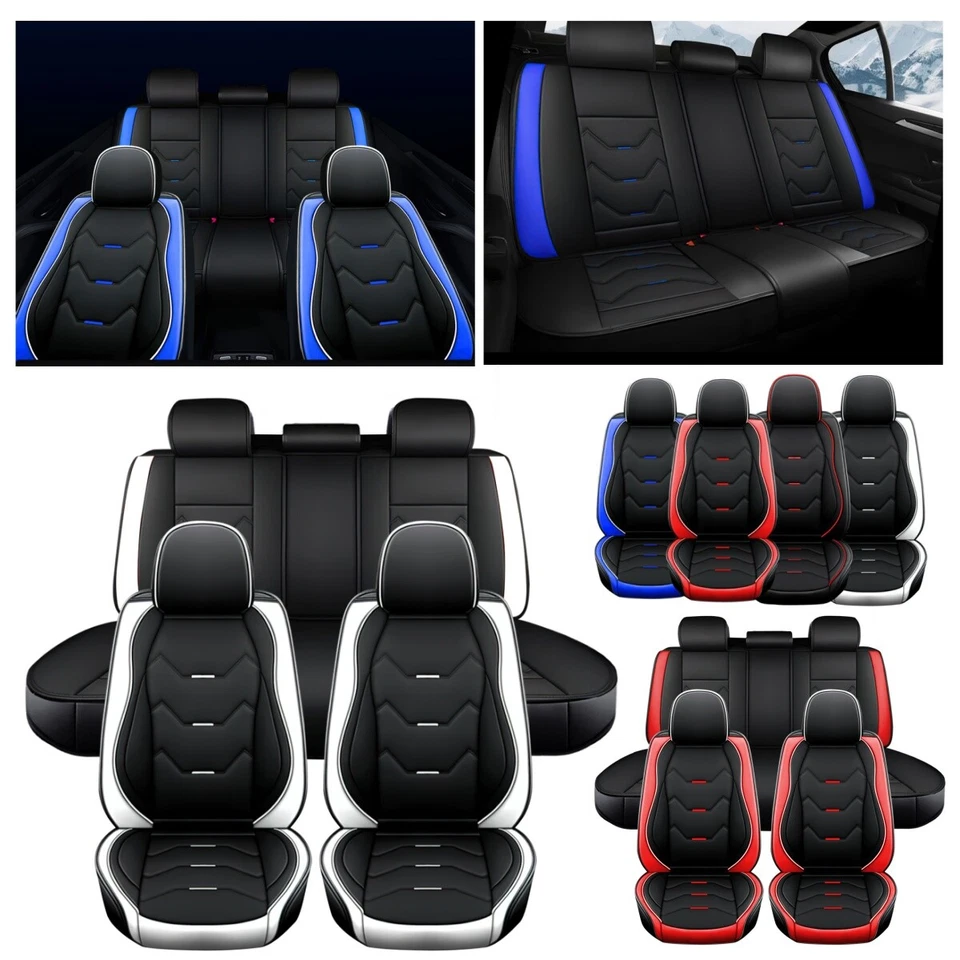 For Buick Car Sedan 5 Seat Covers Full Set 3D PU Leather Front Rear Cushion Pads - Image 1 of 4