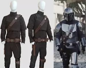 Star Wars The Mandalorian Leder Cosplay Kostüm Gürtel mit Bein Jagdgürtel Männer - Bild 1 von 10