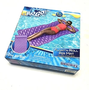 Purple 7 Ft Swimming Pool Float Air Mat Pool Raft N Roll Bestway - Picture 1 of 3