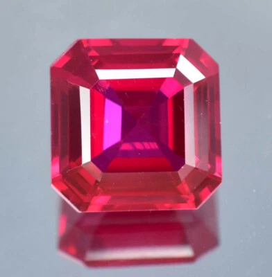8x8 MM Natural Mozambique Blood Red Ruby Square Loose Gemstone GIT Certified - Image 1 of 4