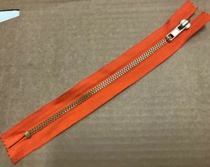 Clearance 8 inch Orange Jean Zips with Brass Teeth - Picture 1 of 1