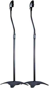 Satellite Speaker Floor Stands - Black (Pair) Supports up to 5 Lbs. Each, Height - Picture 1 of 2