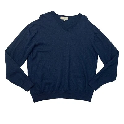 Suéter Turnbury Para Hombres 2XT Alto Hombre Tormenta Azul Lana Merino Cuello en V Pullover Foto 1 de 4