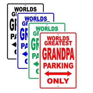 World's Greatest Grandpa Parking Only Gif For Grandpa Garage Aluminum Metal Sign - Picture 1 of 5