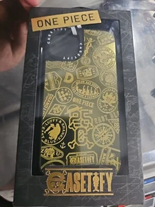 CASETiFY ONE PIECE iPhone 14 Case 25th Chronicle Stamp Case Gold New - Picture 1 of 2