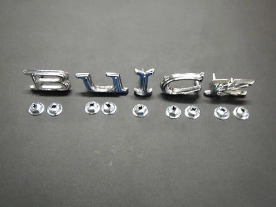 1967 Buick Skylark Special GS Hood Letters "BUICK" 67  NEW  with mounting nuts - Image 1 of 4