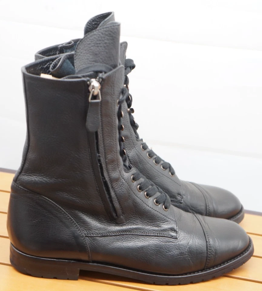 BOTA DE COMBATE MILITAR MANOLO BLAHNIK LUGATA NEGRA TALLA 40 / US 9 $1295MSRP Foto 1 de 4