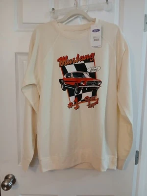 Sudadera con etiquetas Ford Mustang Street Legend talla M para hombre suéter blanco roto Foto 1 de 4