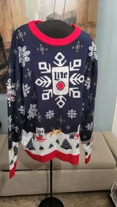 Miller Lite Ugly Christmas Sweater Men’s XXL Red White Blue Beer Holiday *New* - Picture 1 of 6