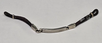 Vintage Kreisler 14kt White Gold & Black Nylon Cord Wristwatch Band / 4.3 gr. - Image 1 of 4