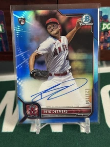 Bowman Chrome Reid Detmers 2022 #CRA-RD Rookie Blue/150 Auto Angels - Imagen 1 de 2
