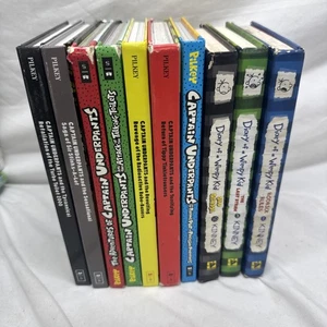 3 DIARY OF A WIMPY KID & 7 CAPTAIN UNDERPANTS ~ Lot Of 10 Hardcover Books - Picture 1 of 24