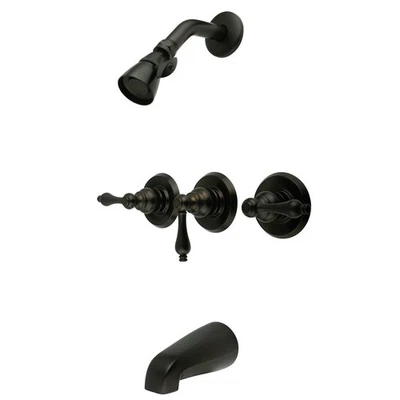 Elements of Design Magellan EB235AL Three Handle Tub and Shower Faucet, Bronze - Image 1 of 2