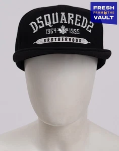RRP€145 DSQUARED2 Gabardine Baseball Cap One Size 'Brotherhood' Embroidered Logo - Imagen 1 de 8