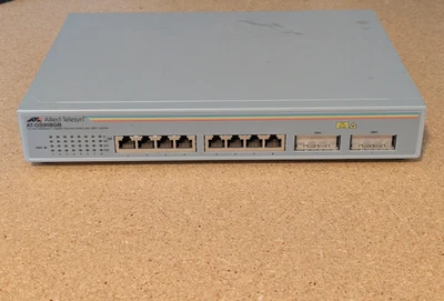 Conmutador Gigabit Allied Telesyn AT-GS908GB 10/100/1000 Base-T 8 puertos enlaces ascendentes GBIC Foto 1 de 4