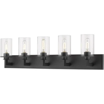 Lámpara de pared de tocador de bronce Z-Lite 462-5V-BRZ Savannah 5 luces 38,75 pulgadas Foto 1 de 4