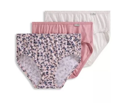Nuevo Jockey Mujer Talla 7 Ropa Interior Elance Algodón Hipsters Paquete de 3 Rosa Floral Foto 1 de 2