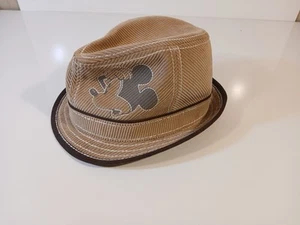 Raro cappello Disneyland Resorts Topolino in velluto a coste Fedora L/XL 100% cotone - Foto 1 di 12