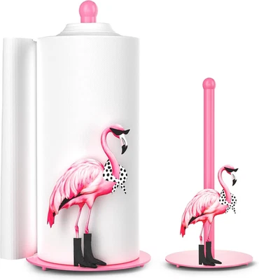 Flamingo Decor, Flamingo Paper Towel Holder, Pink Decor Pink Kitchen Accessories - Image 1 of 4