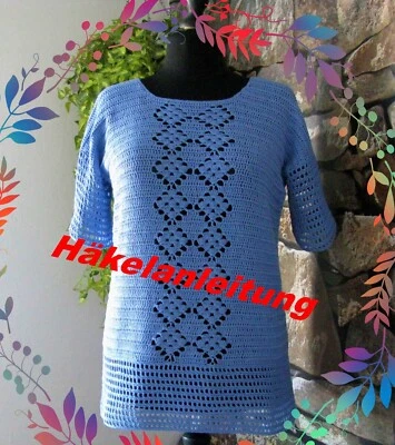 HANDWERKKUNST Häkelanleitung Figur-Schmeichler Tunika Marina in 5 Doppelgrößen