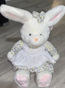 Gund Stuffed Violet Girl Bunny Rabbit Dress Plush  Vtg 19” Easter - Picture 1 of 6