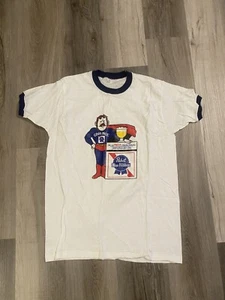 Vintage Pabst Shirt Large PBR Blue Ribbon Beer Ringer Tee 70s Promo NWOT - Picture 1 of 8