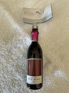 Botella de vino tinto de vidrio Wondershop adorno de árbol de Navidad 6" - Imagen 1 de 2