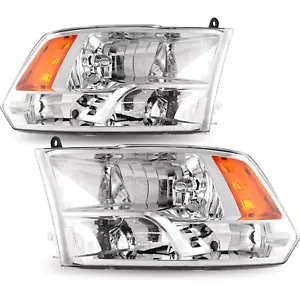 For 2009-2018 Dodge Ram 1500 2500 3500 Quad Chrome LH+RH Headlights/lamps 09-18 - Picture 1 of 8