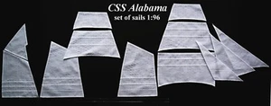 Revell CSS Alabama 1:96 - Satz Standardsegel für Modus auf CNC-Maschine genäht - Bild 1 von 9