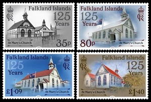 FALKLAND ISLANDS 2024 ARQUITECTURA IGLESIA DE SANTA MARÍA 125 ANIVERSARIO - Imagen 1 de 1