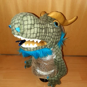 Vintage Hand Glove Puppet GREEN CHINESE DRAGON Plush Fantasy Animal Muppets LARP - Photo 1/6
