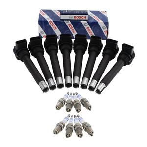 Bosch 8 Ignition Coils & 8 Double Platinum Spark Plugs Kit For Audi R8 RS5 V8 - Picture 1 of 3